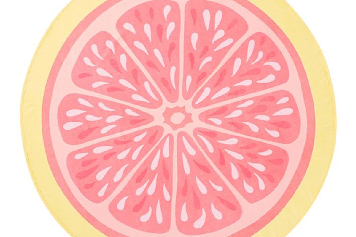 pbteen pink lemonade round beach towel