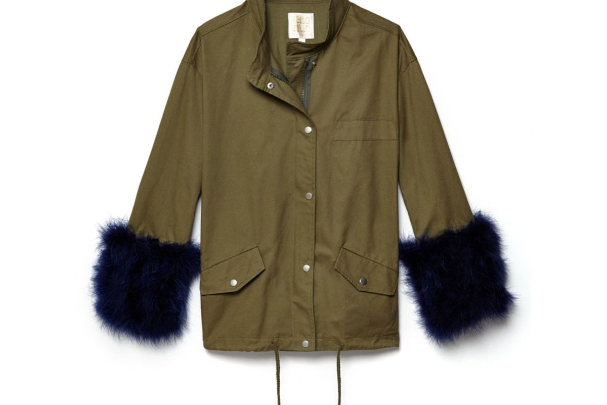 pello bello feather cotton utility jacket