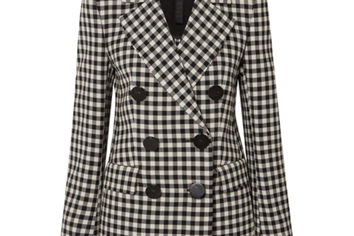 petar petrov jill gingham wool crepe blazer