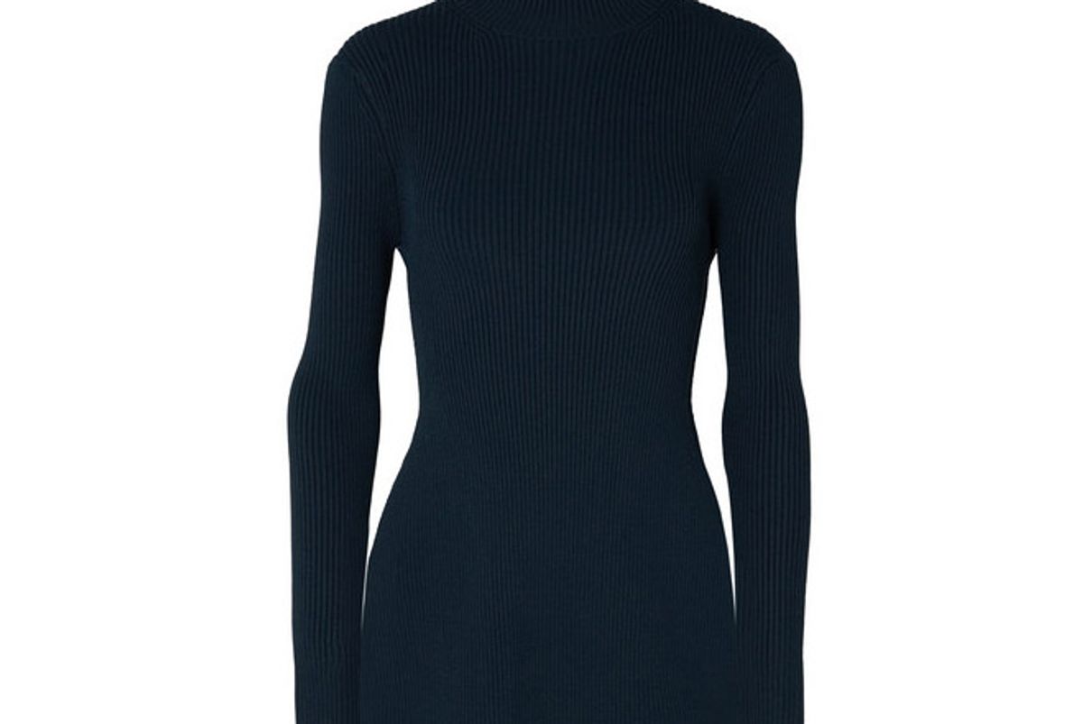 peter do open back ribbed knit turtleneck top