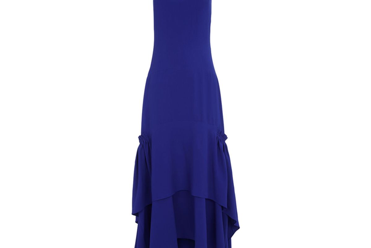 Purple Halterneck Asymmetric Dress
