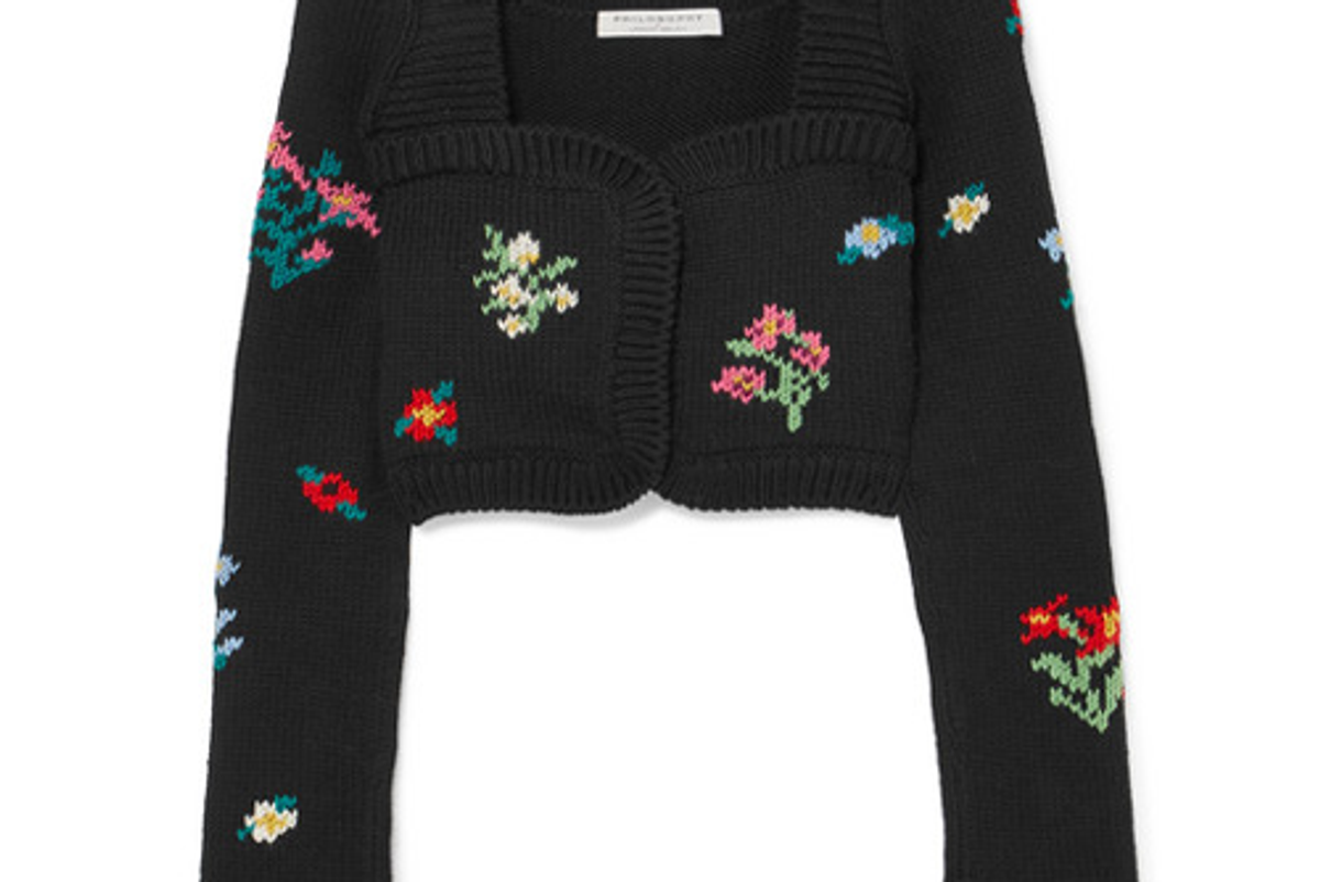 philosophy di lorenzo serafini cropped wool and wool blend cardigan