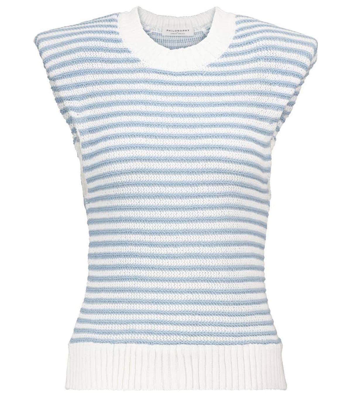 philosophy di lorenzo serafini striped cotton blend top