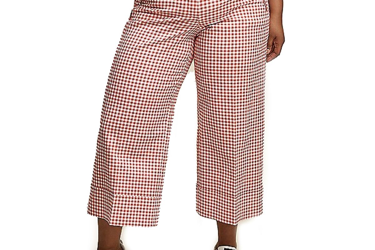 x Glamour Wide Leg Gingham Crop