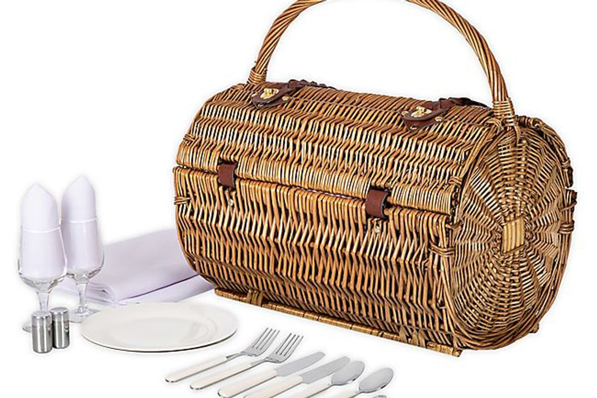 picnic time barrel wicker picnic basket