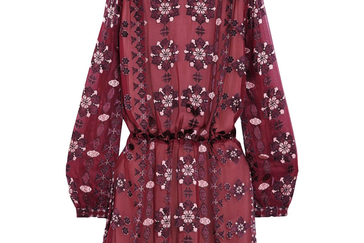 Devoré Silk-Blend Chiffon Mini Dress