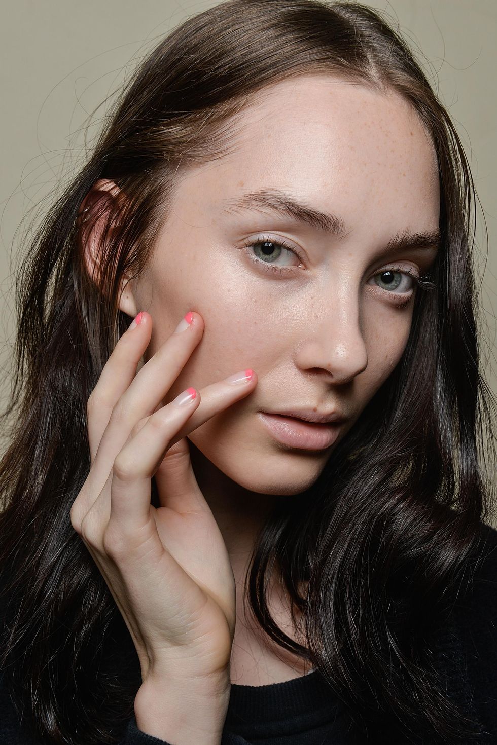 pink french mani