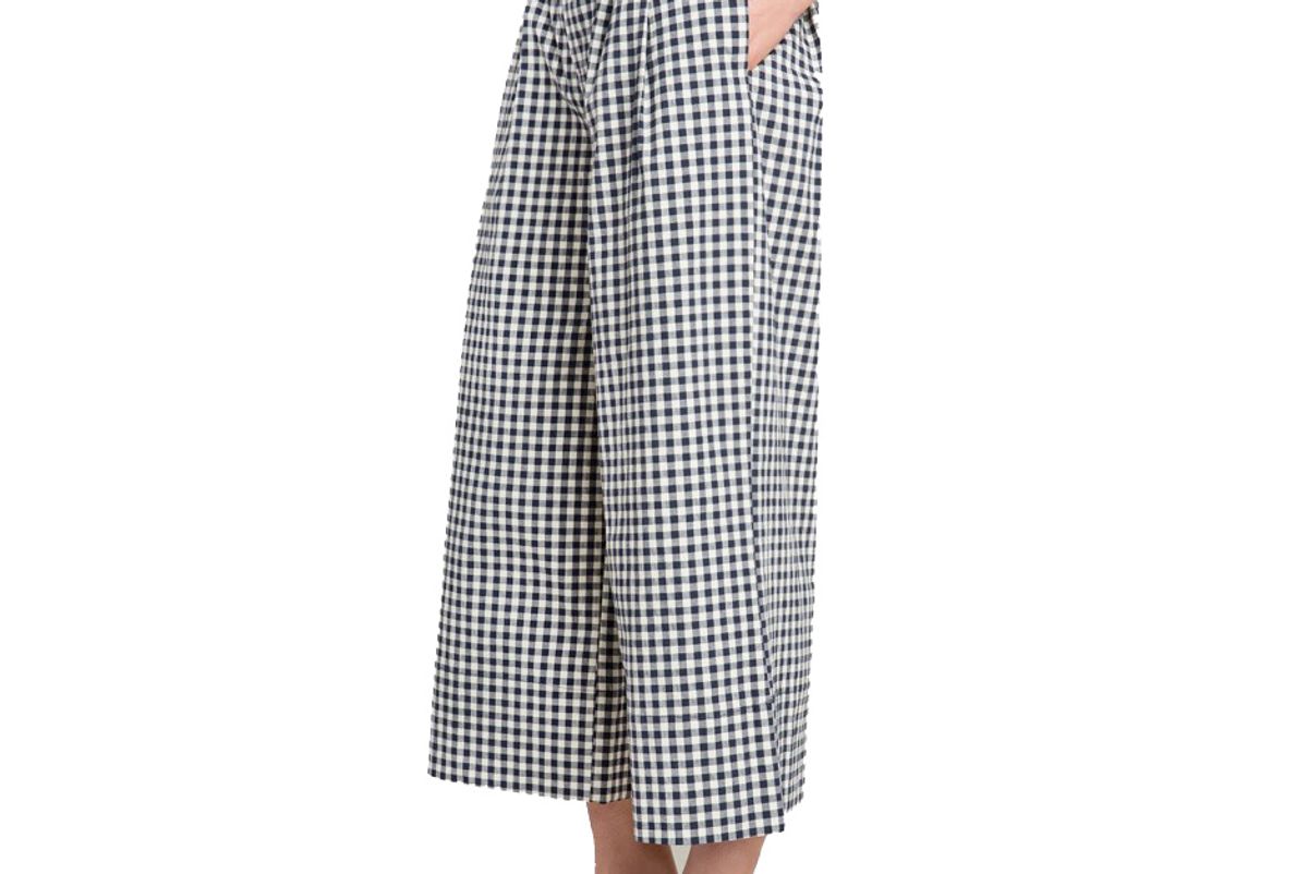 Navy Gingham High Waisted Culottes