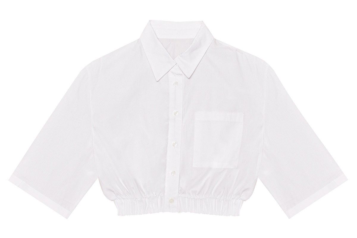pixie market richie crop white shirt