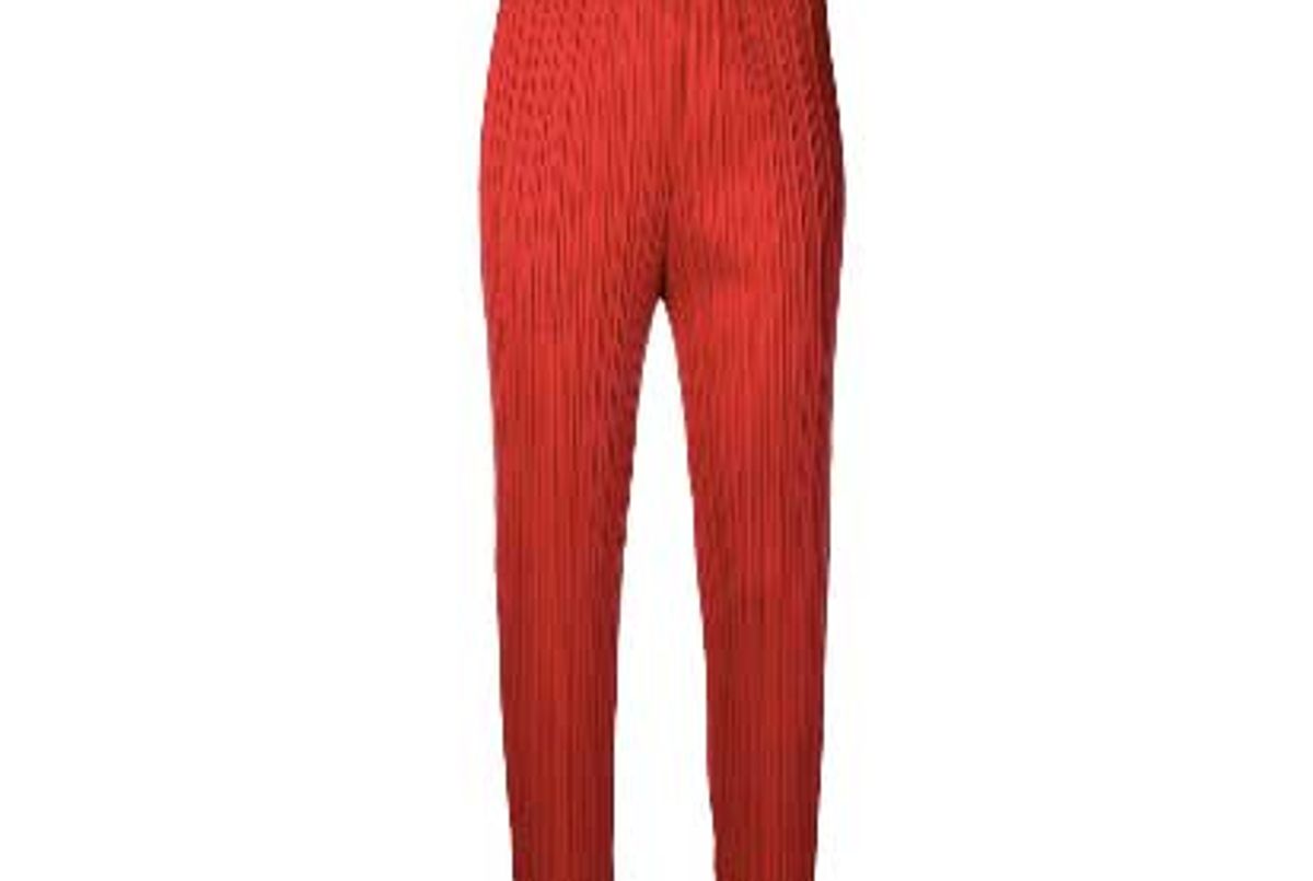 pleats please by issey miyake micro pleated high waist trousers