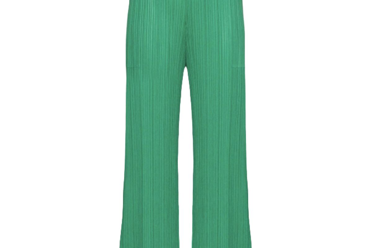 pleats please issey miyake high waisted plisse trousers
