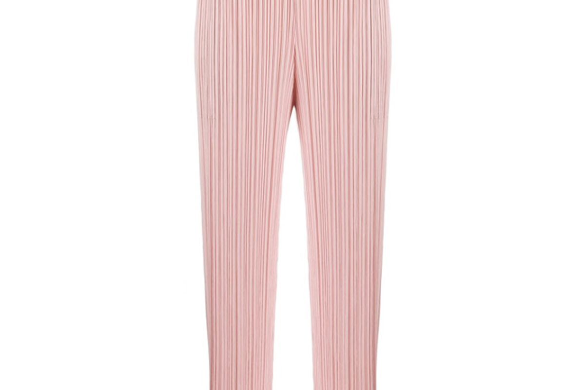 pleats please issey miyake pleated cropped trousers