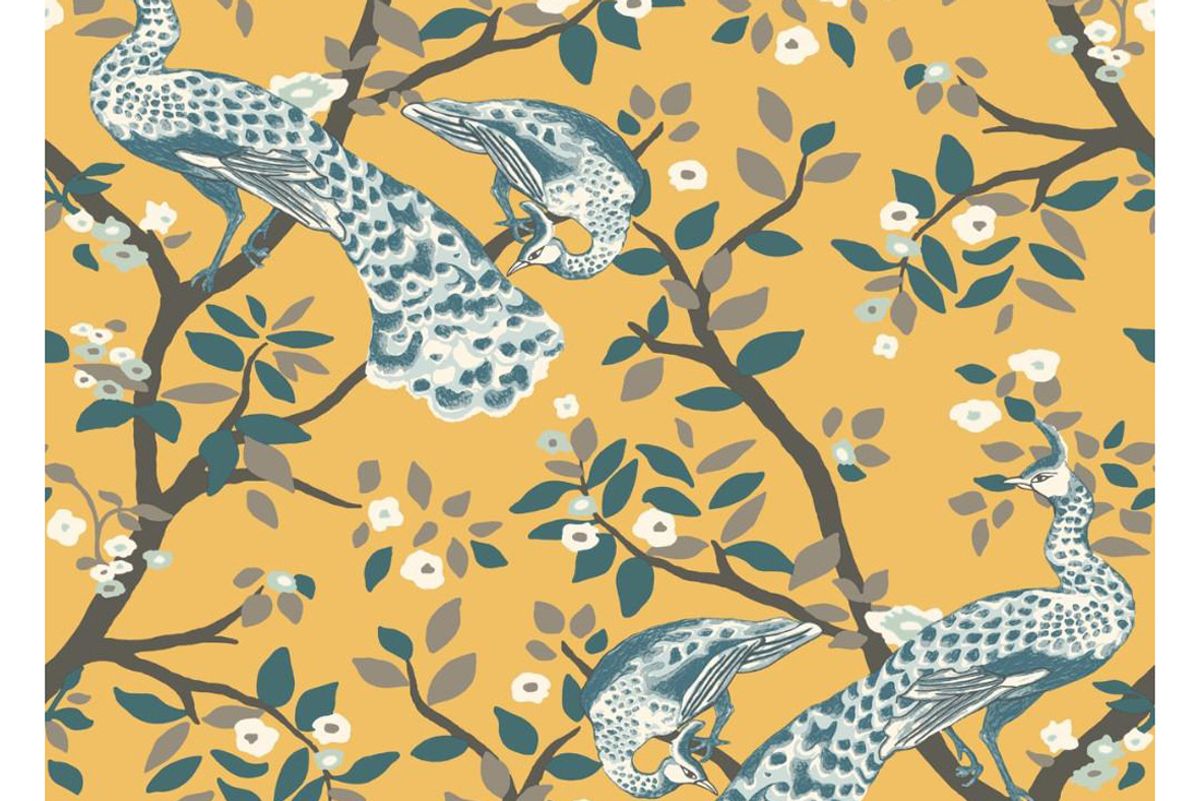 plume wallpaper in yellows from the dwell studio collection by york wallcoverings