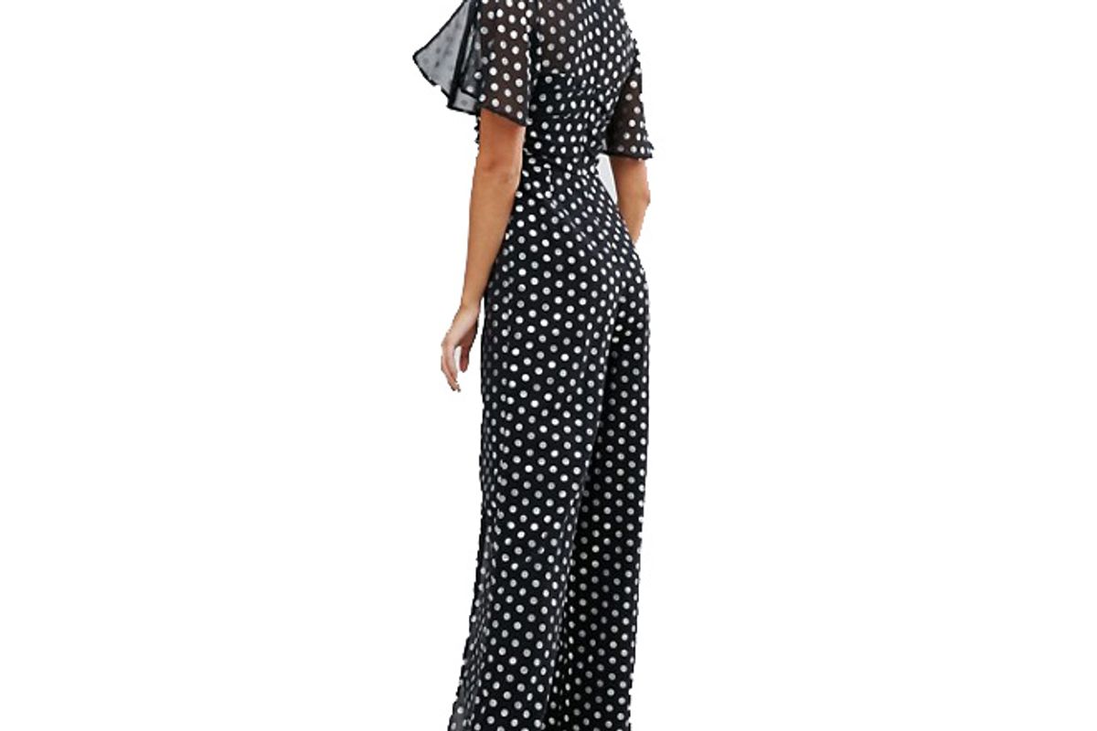 Tall Metallic Spot Tea Jumpsuit