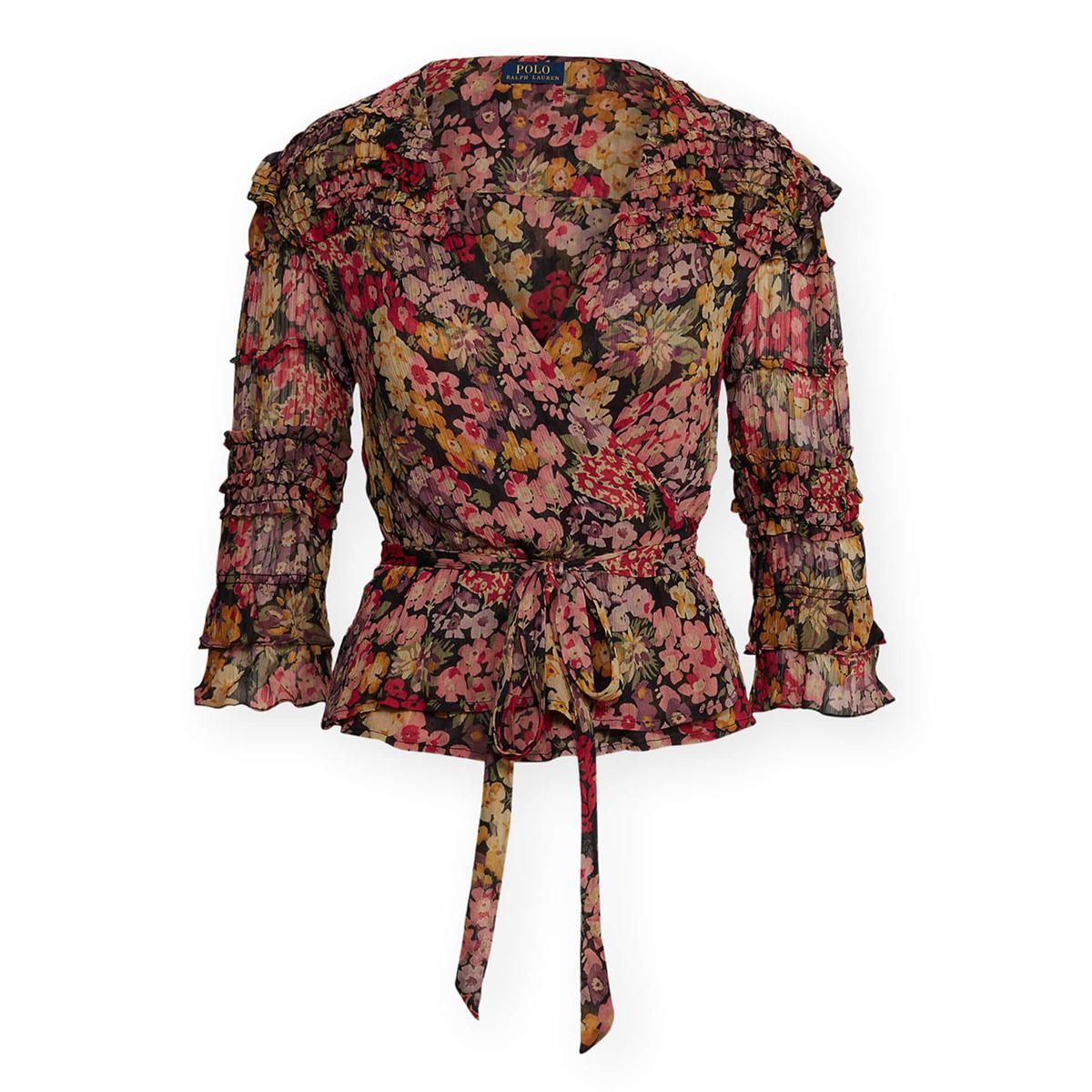 polo ralph lauren floral print wrap blouse