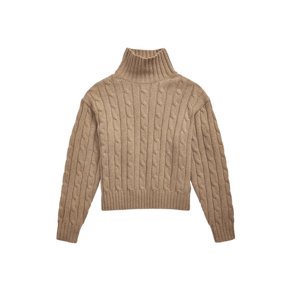 polo ralph lauren wool cashmere cable turtleneck sweater