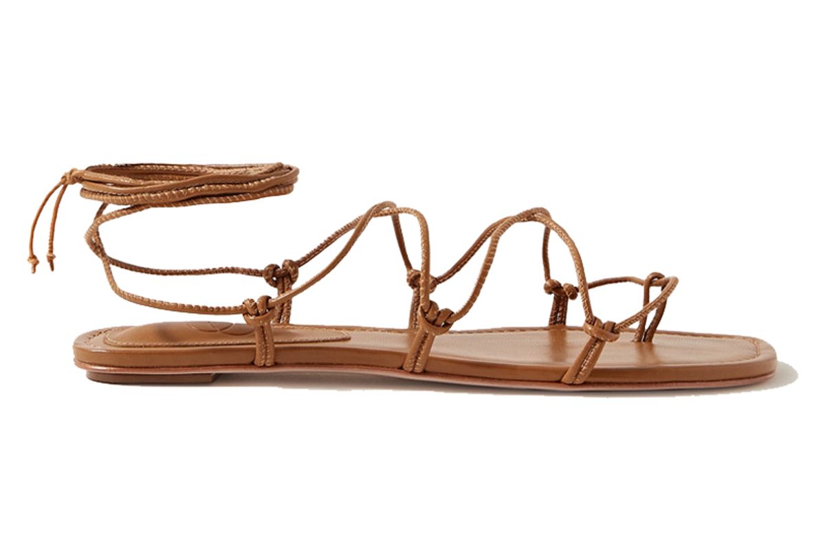 porte and paire knotted leather sandals
