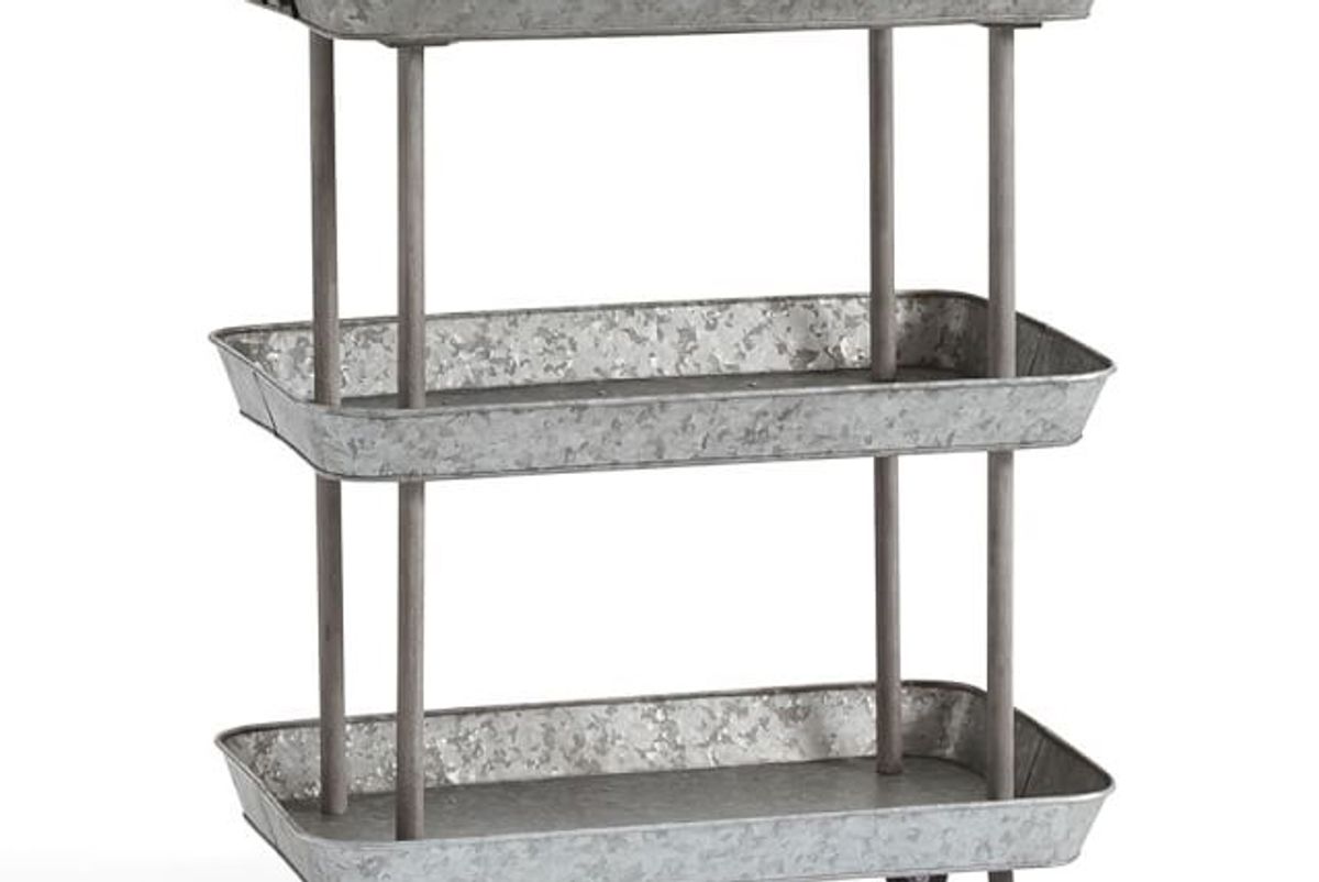 pottery barn rainier galvanized storage cart