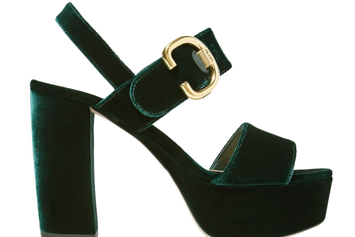 prada 105 velvet platforms sandals