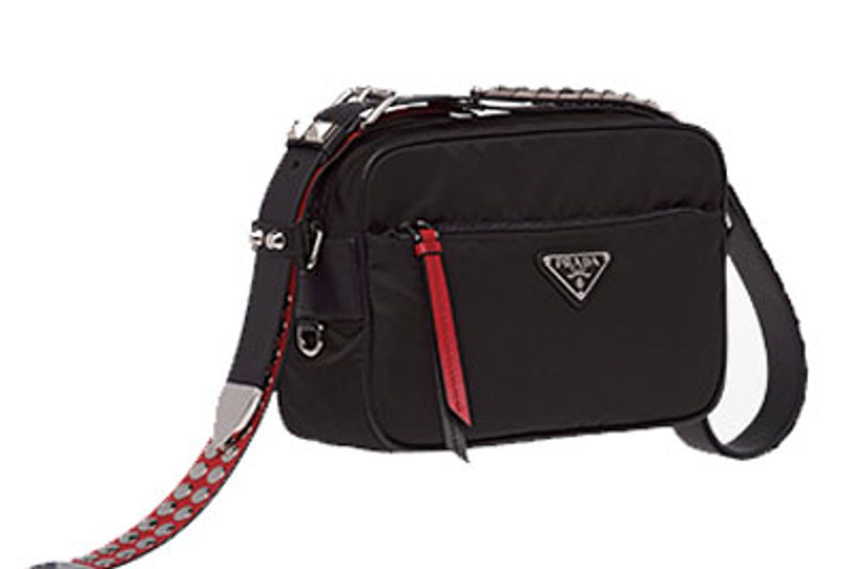 prada black mini nylon shoulder bag