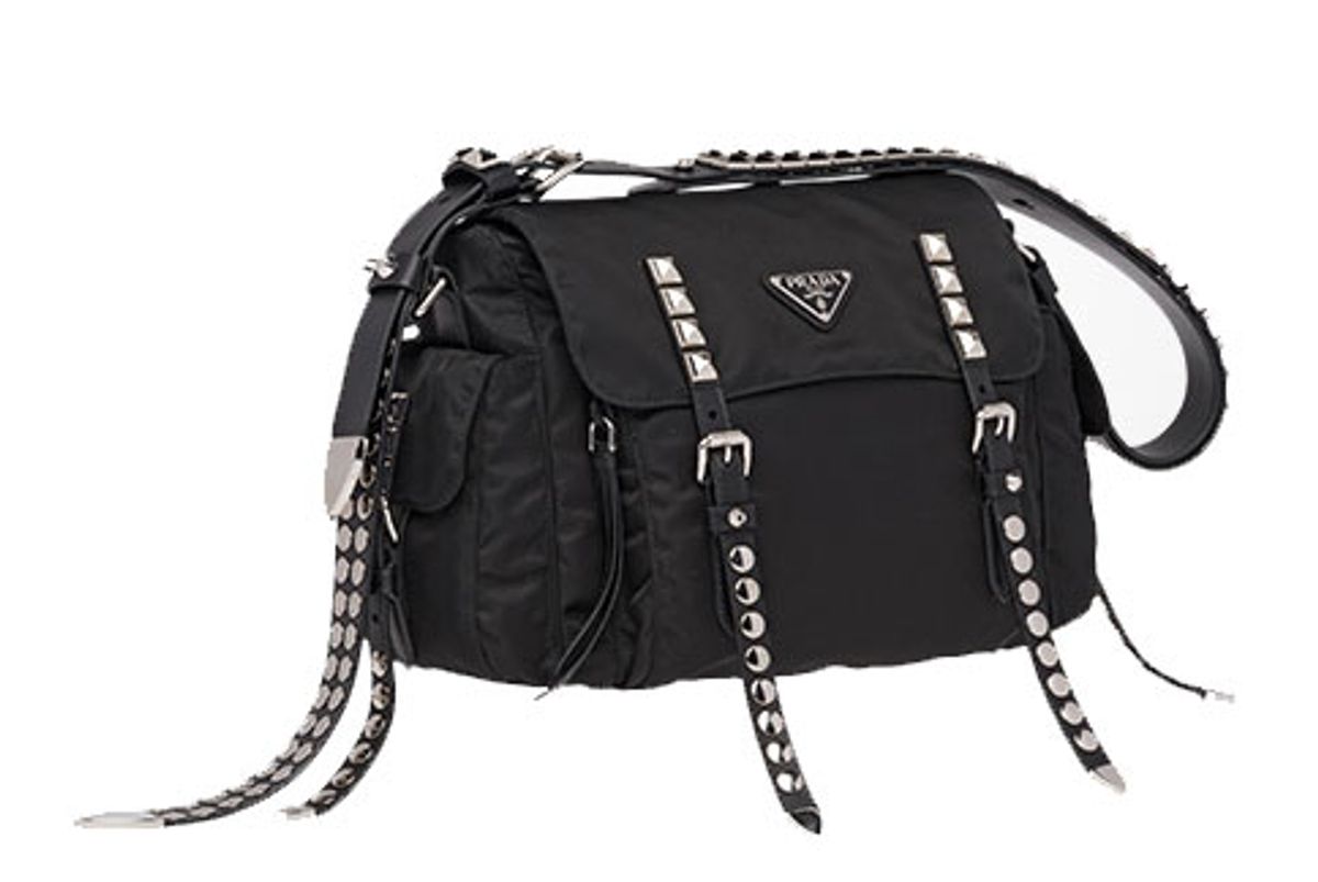 prada black nylon shoulder bag