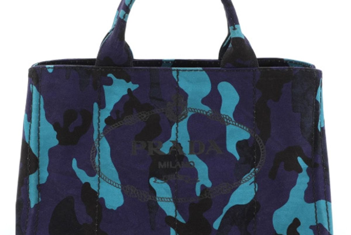 prada canapa printed canvas tote