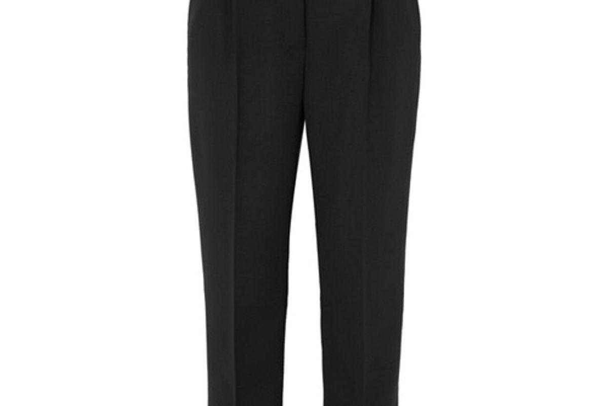 prada cropped stretch wool straight leg pants