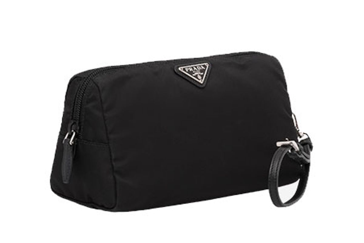 prada fabric cosmetic pouch in black