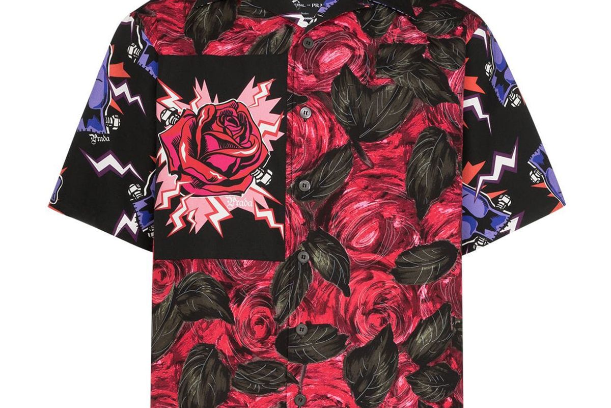 prada flower print shirt