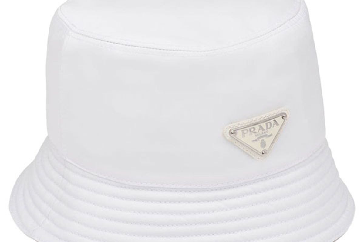 prada logo bucket hat