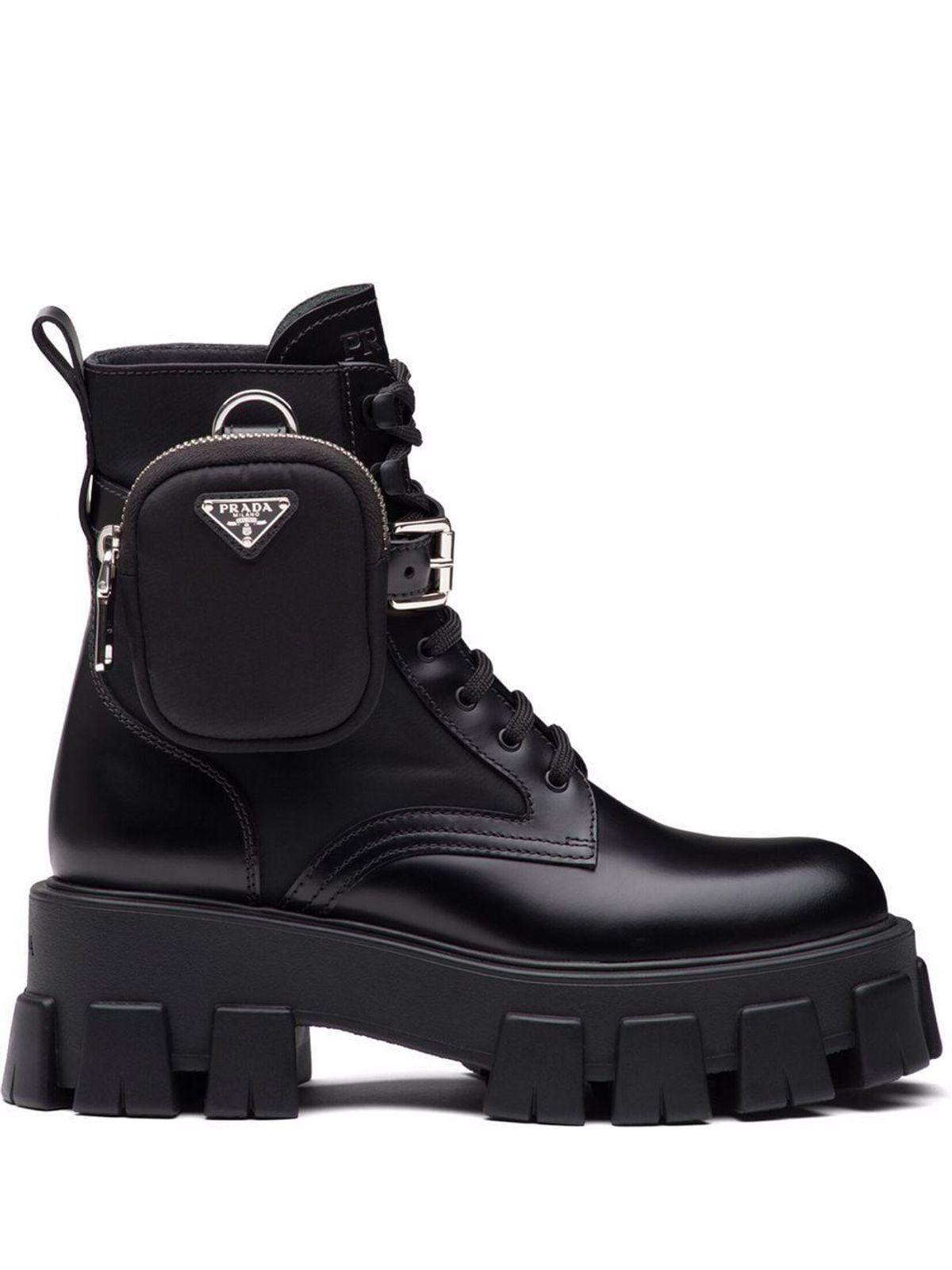 prada monilith lace up boots