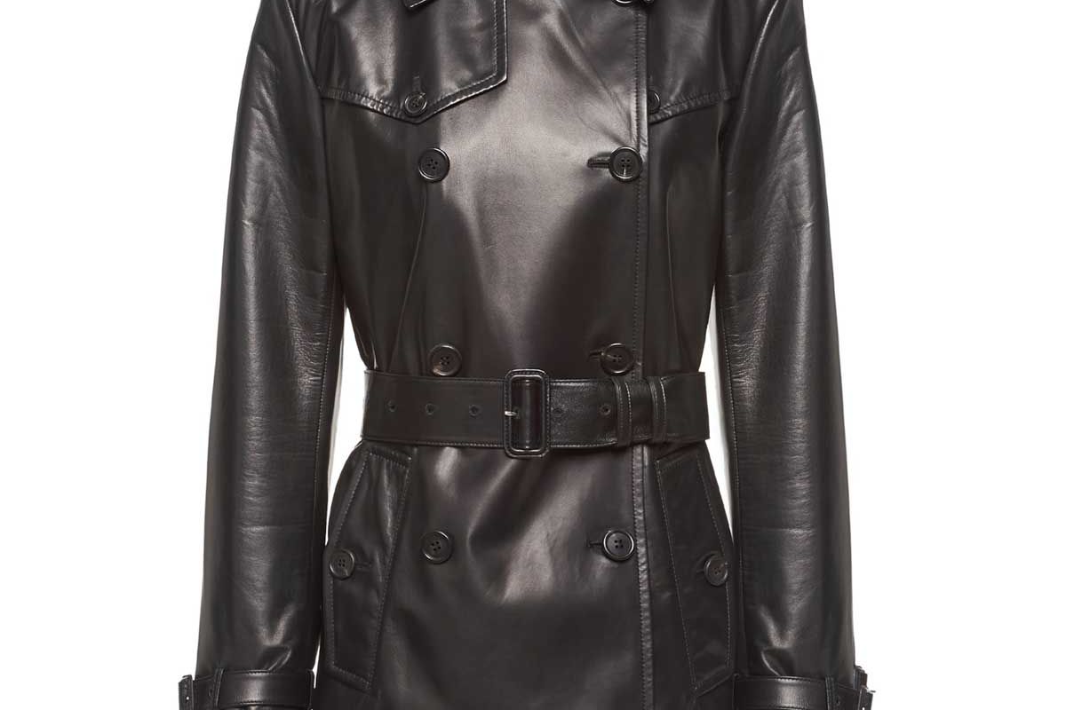 prada nappa leather peacoat