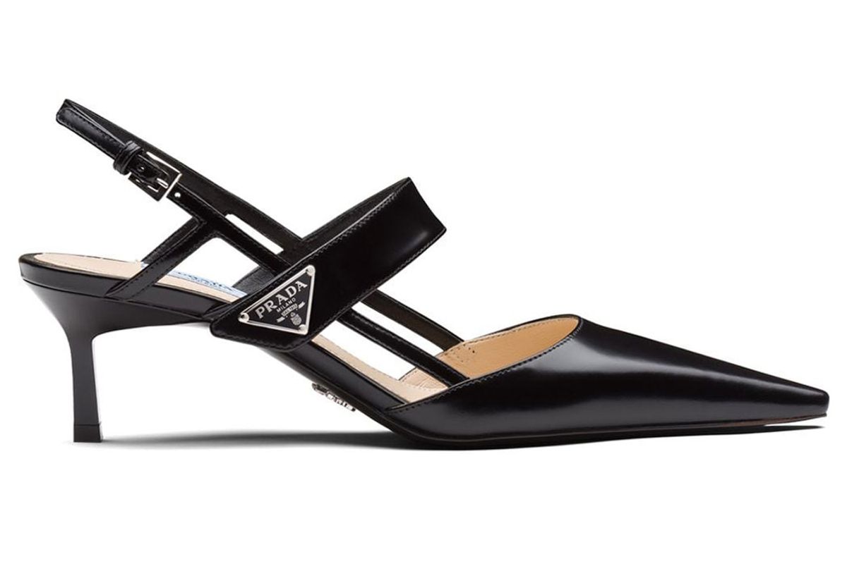 prada patent leather slingbacks