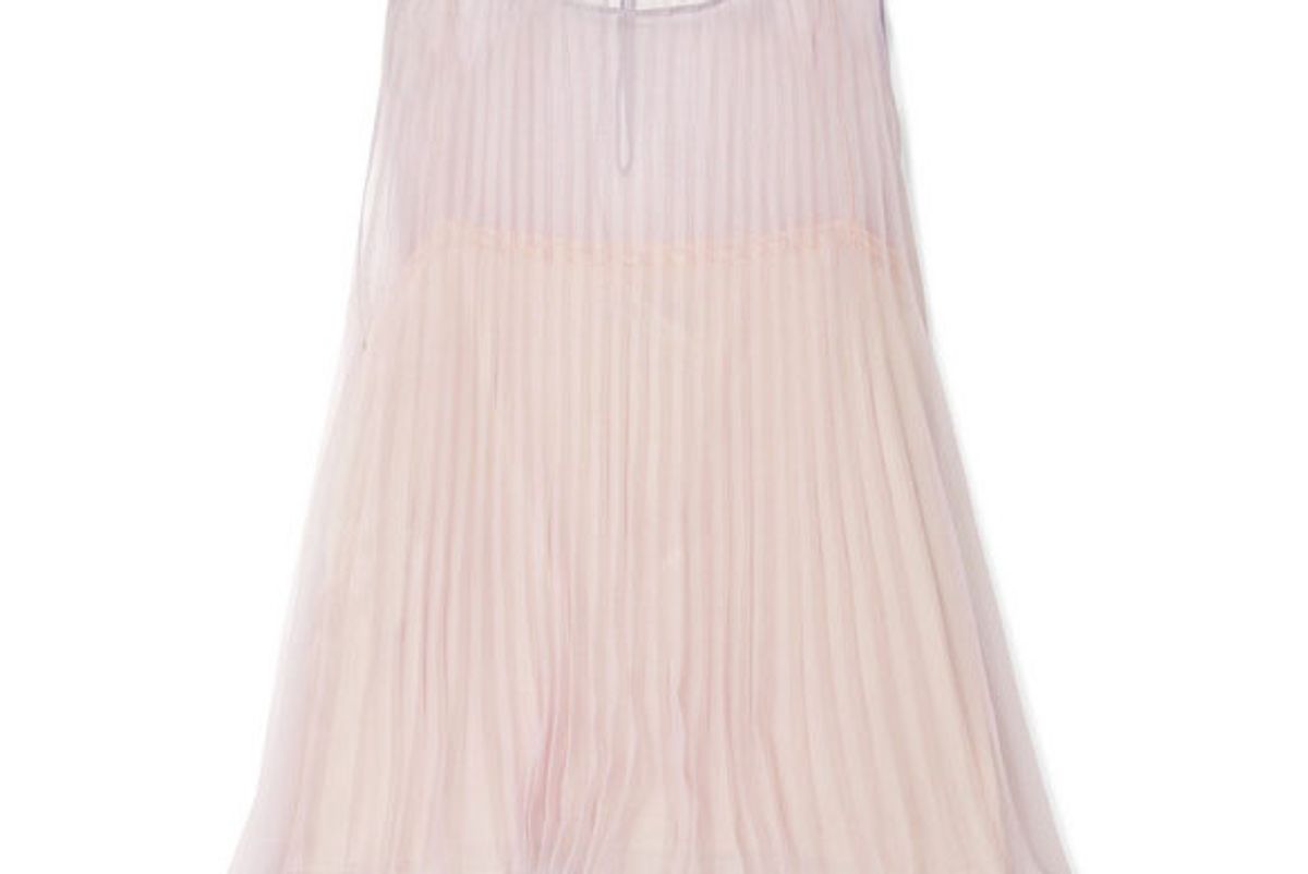 prada pleated organza top