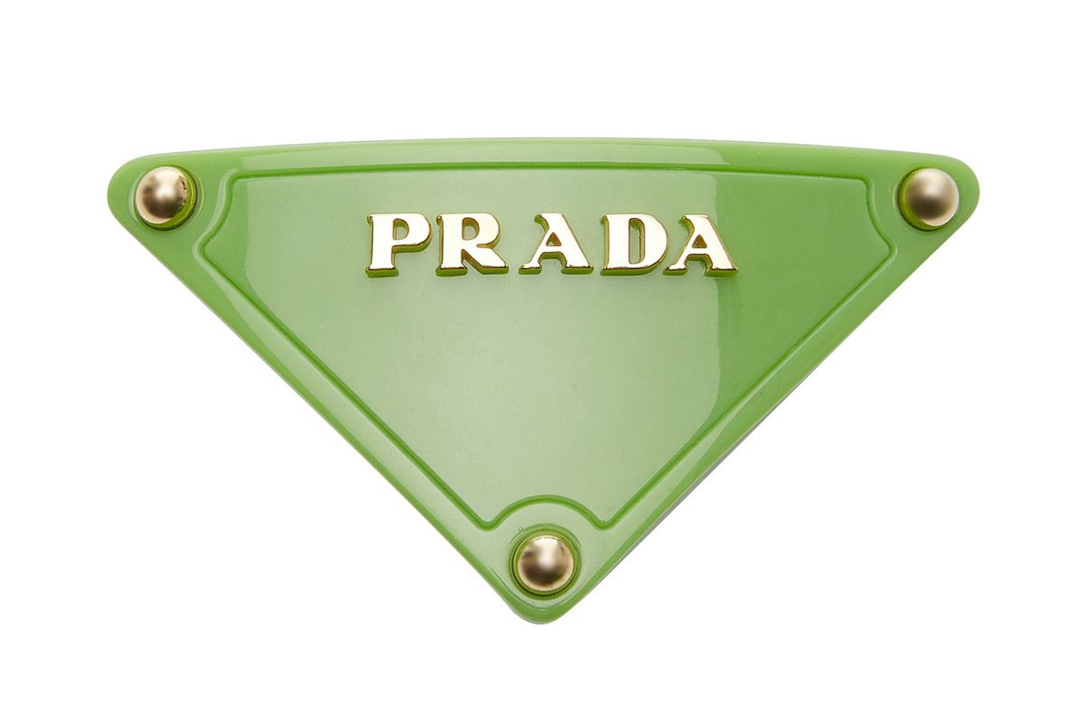 prada plex triangle barrette