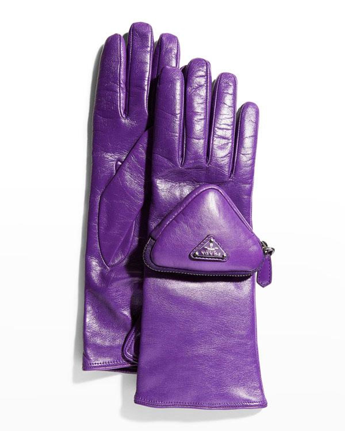 prada runaway napa gloves with zip pouch