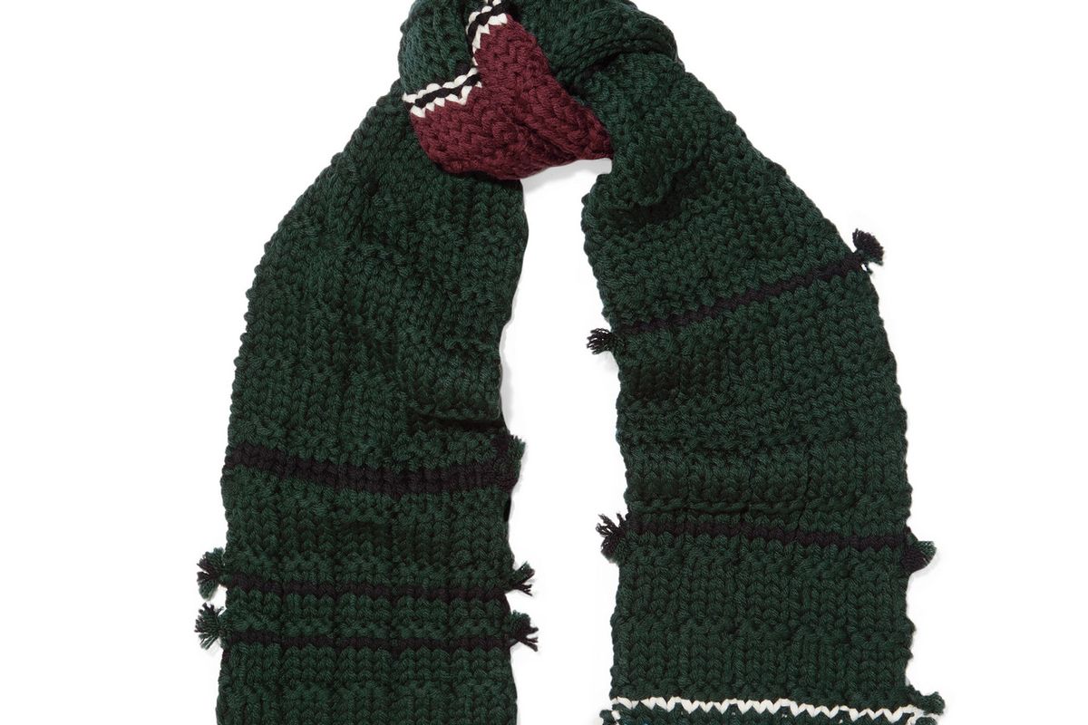 prada tasseled wool scarf