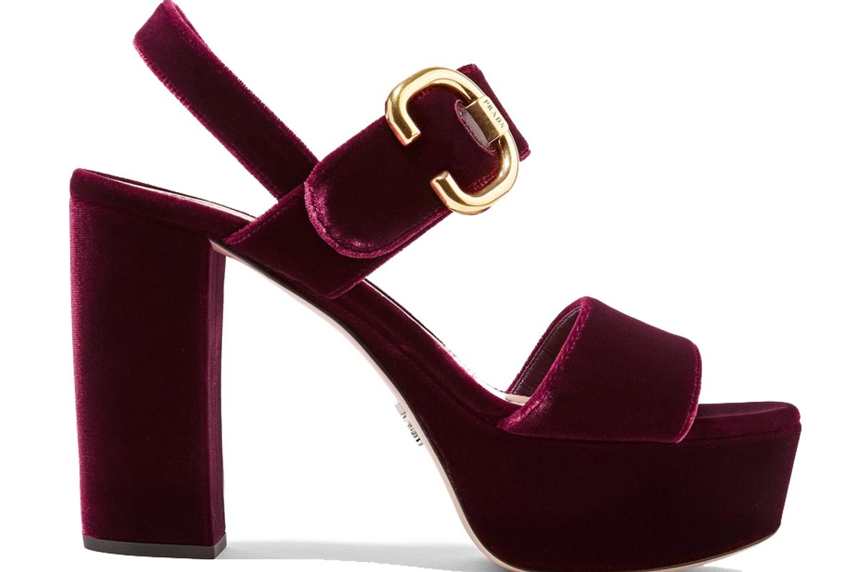 prada velvet platform sandals