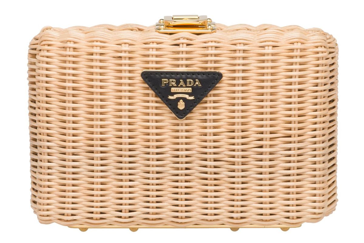 prada wicker clutch