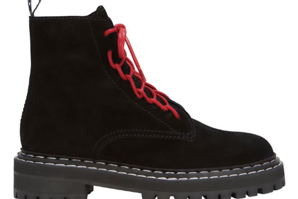 proenza schouler red lace up combat boots
