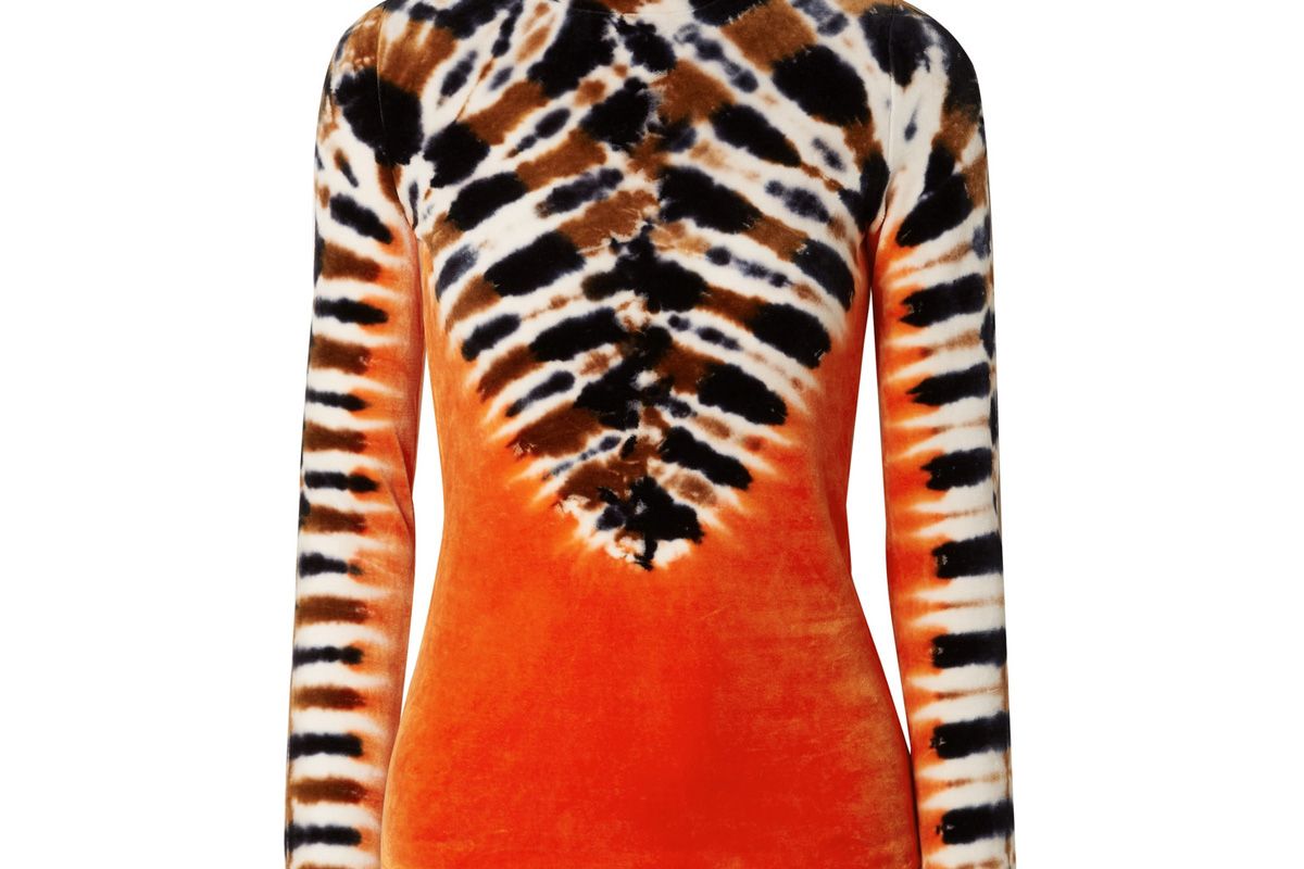 proenza schouler tie dyed stretch velvet turtleneck top