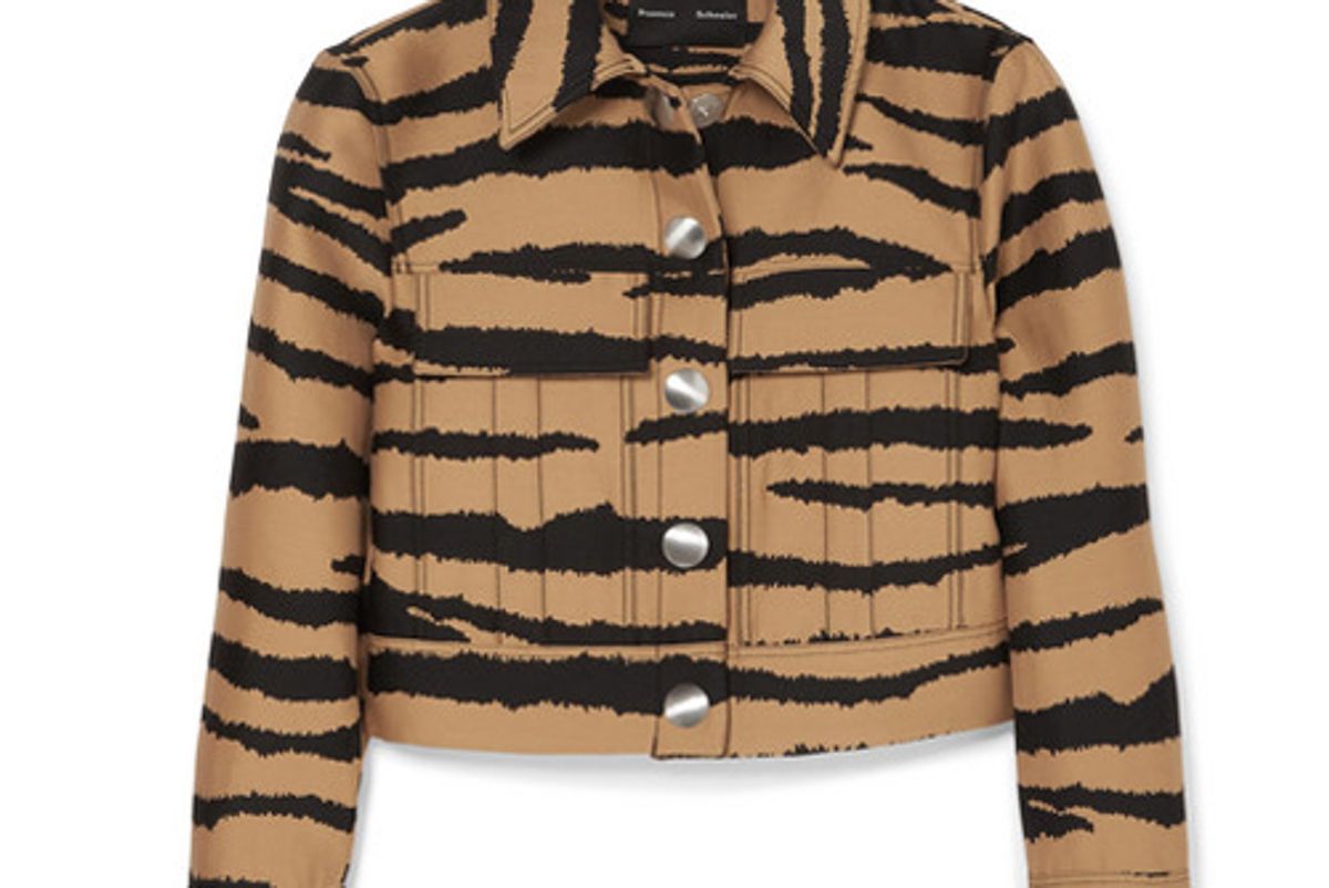 proenza schouler tiger print wool and silk blend jacquard jacket