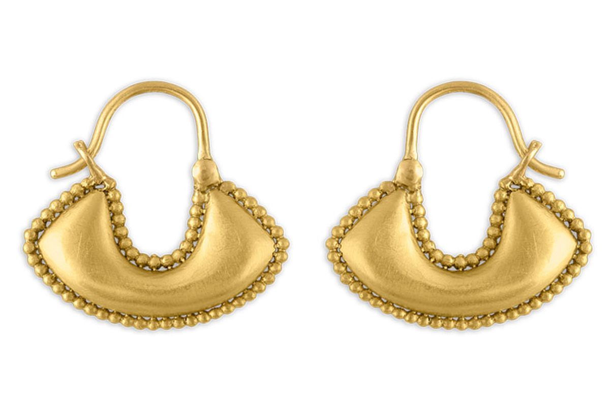 prounis small boat shaped hoop earrings