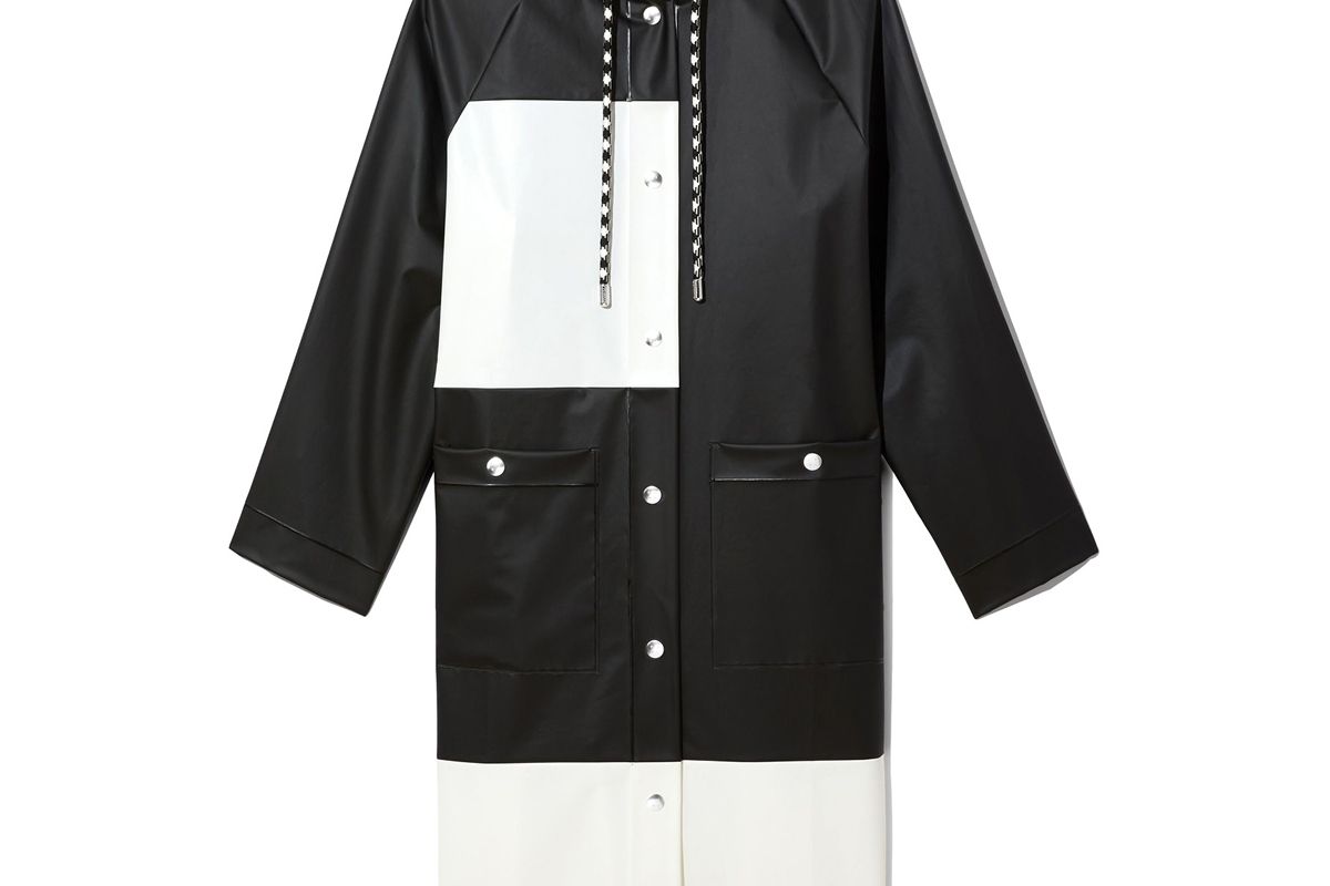 pswl colorblock long raincoat