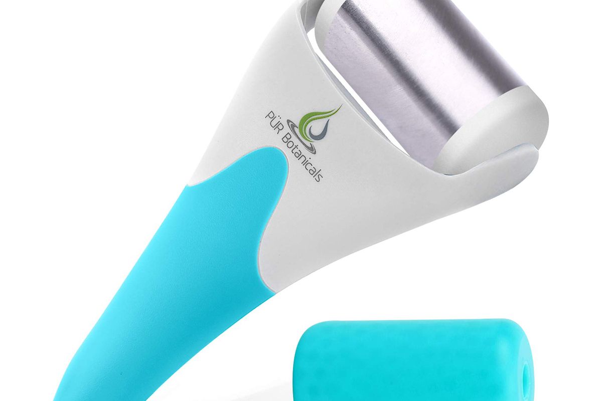 pur botanicals ice roller face massager therapeutic cooling to naturally tone and tighten brighten complexion and reduce wrinkles under eye puffiness facial cool ice rollers for migraine plus pain relief