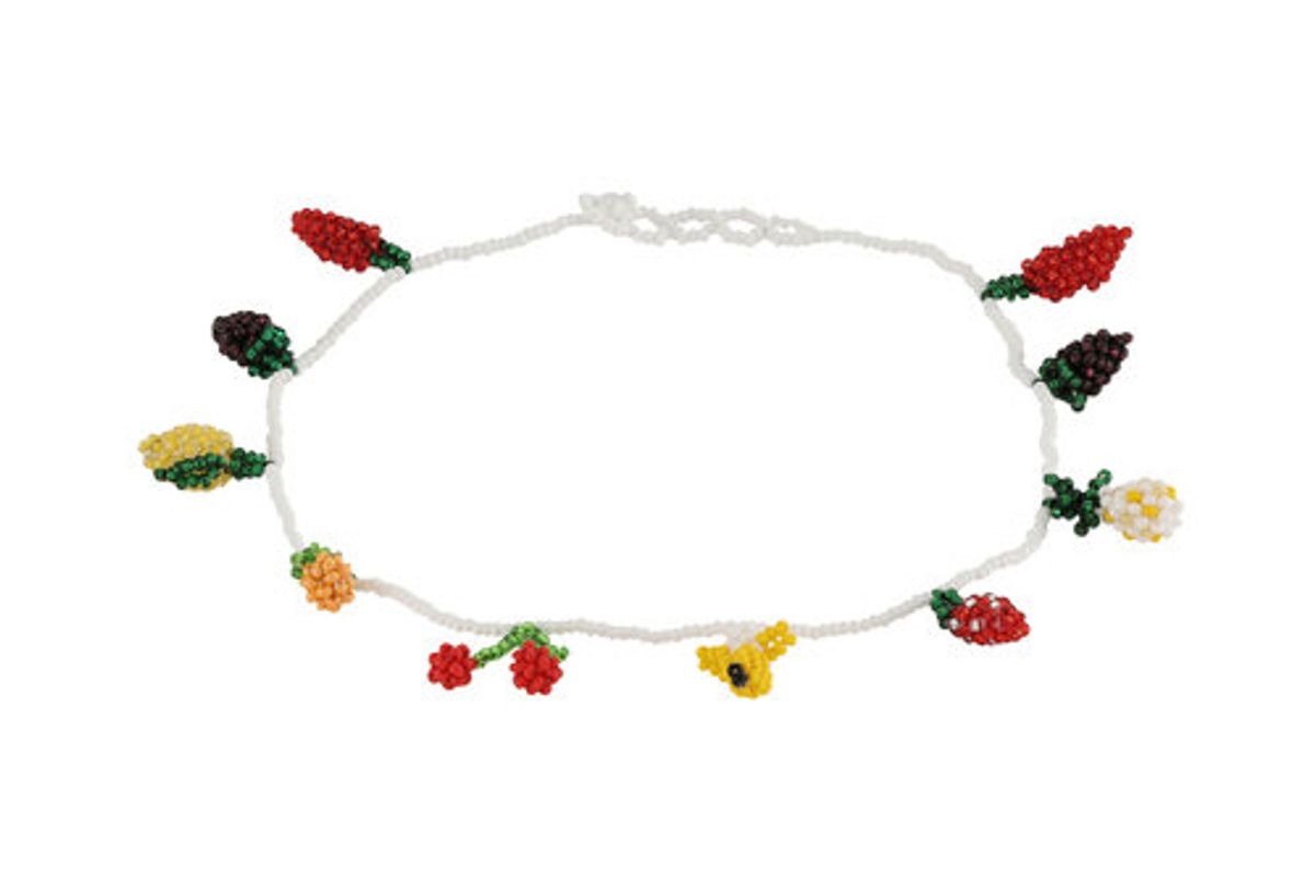 pura utz beaded fruit salad choker necklace