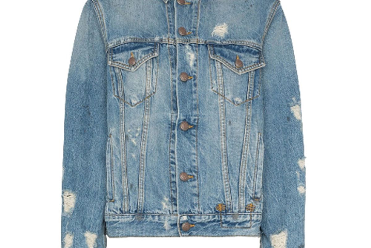 r13 distressed detail denim jacket