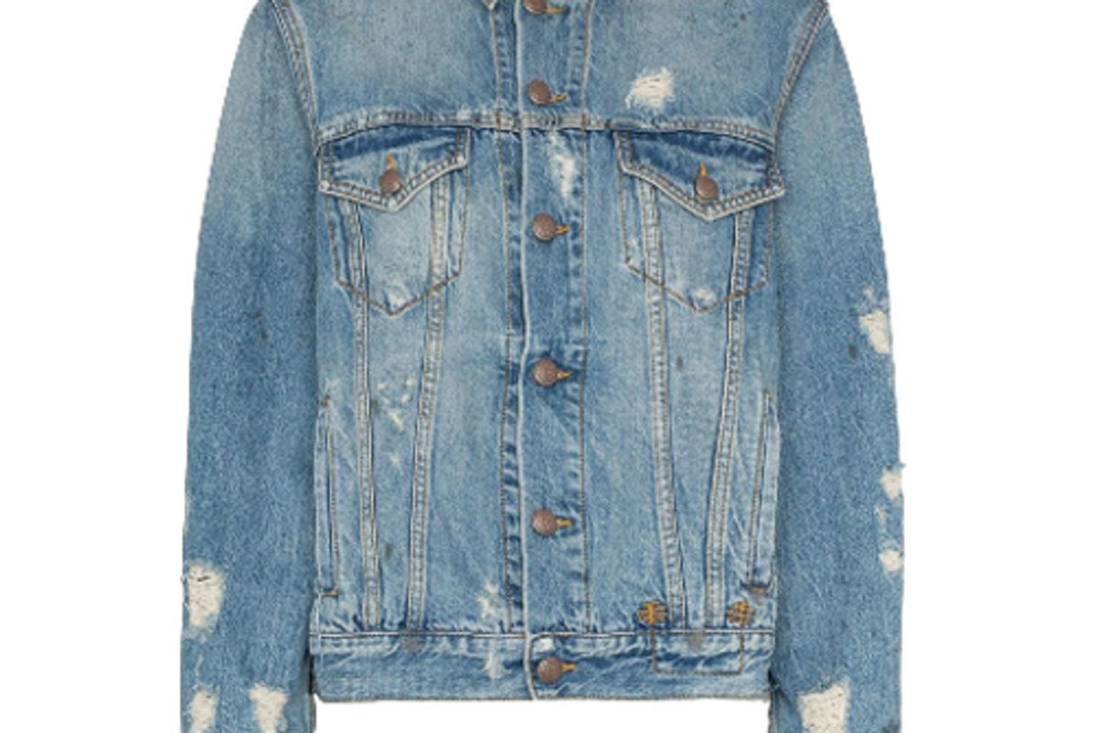 r13 distressed detail denim jacket