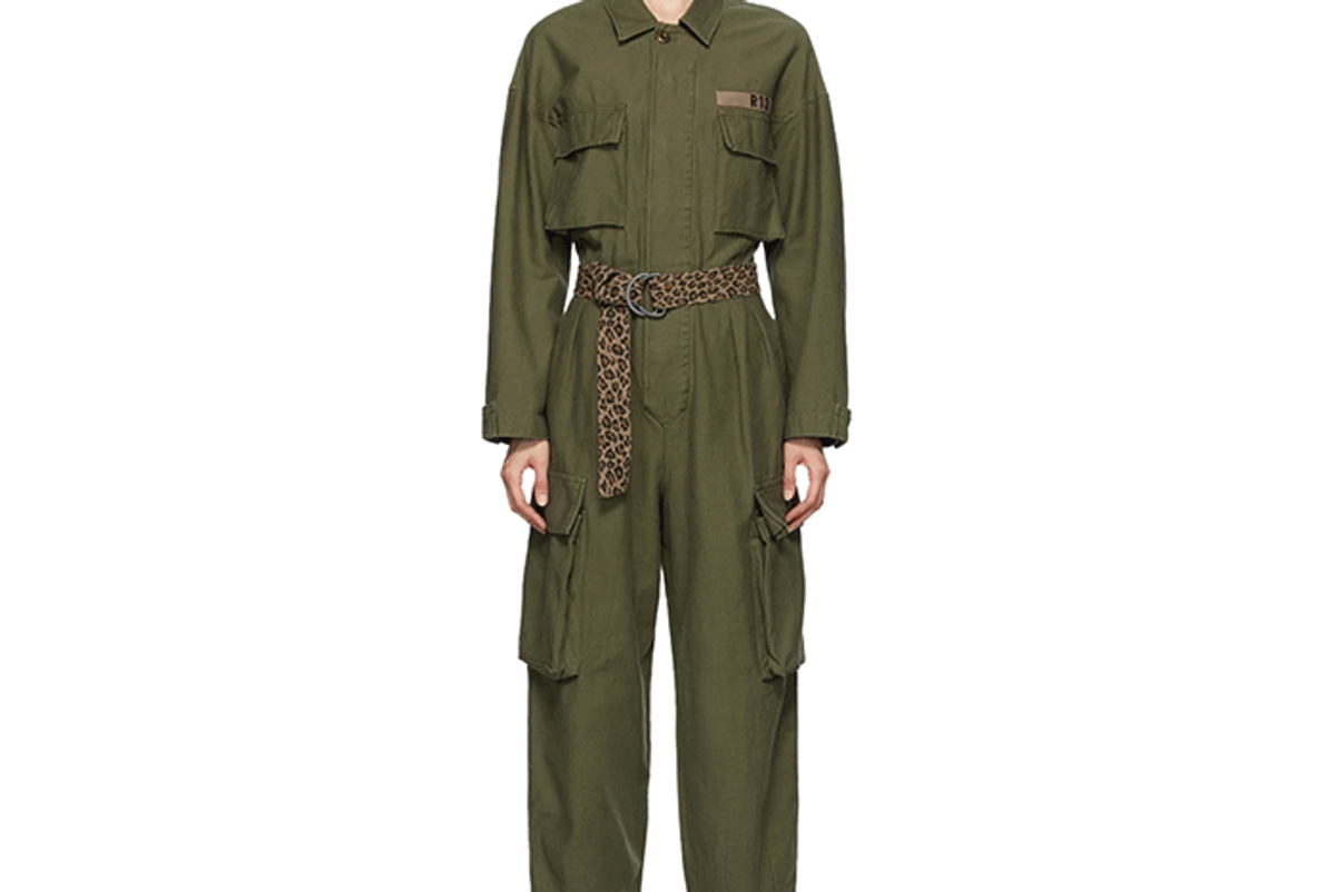 r13 khaki abu jumpsuit