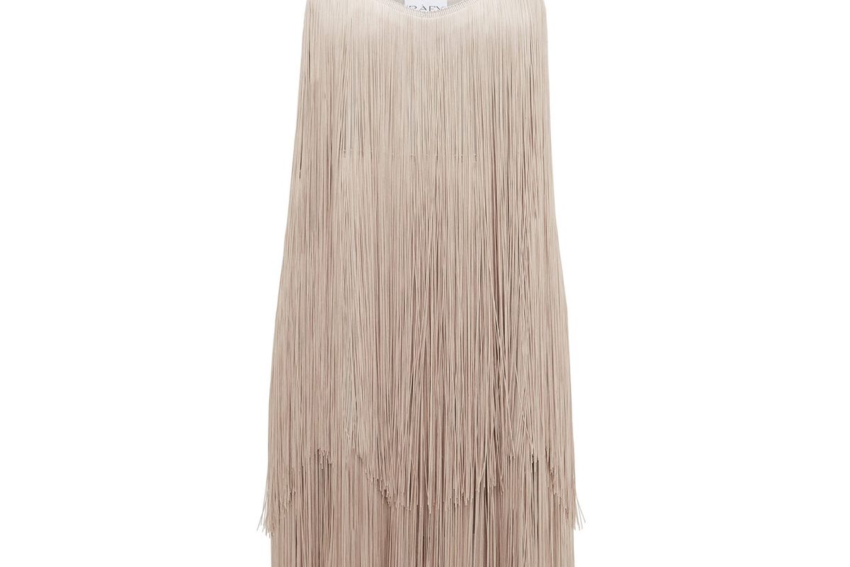 raey long fringe slip dress